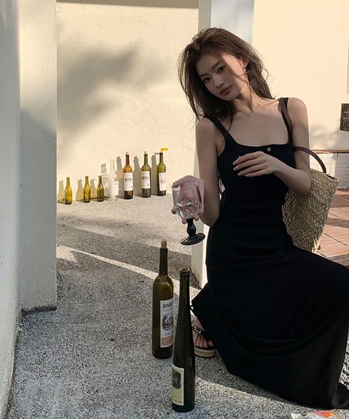 「meJane」 ノースリーブワンピース L チャコールグレー レディース_画像3