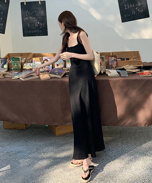 「meJane」 ノースリーブワンピース L チャコールグレー レディース_画像6