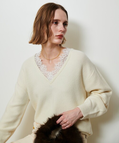 allureville（アルアバイル） ニット セーター レースドッキングプル