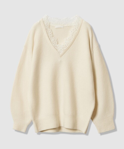 allureville（アルアバイル） ニット セーター レースドッキングプル