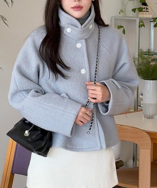 コート アウター ハイネックショートコート レディース : ZOZOTOWN