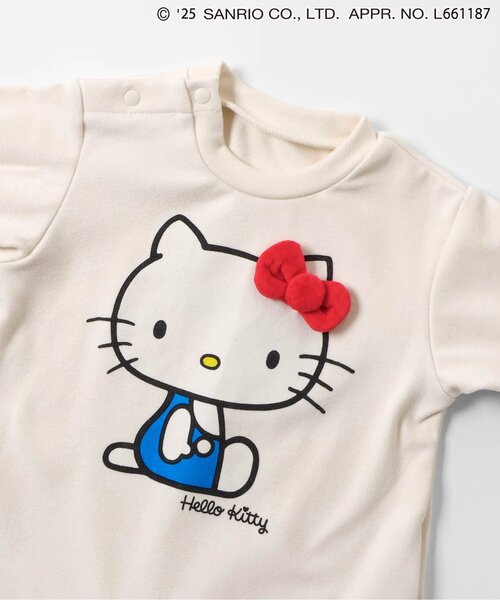新品 サンリオ ハローキティ　サロペット カバーオール　ロンパース　ベビー sanrio（サンリオ） ベビー服 ロンパース 「リンク」ハローキティ もち