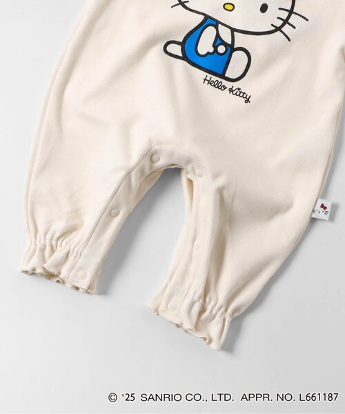 新品 サンリオ ハローキティ　サロペット カバーオール　ロンパース　ベビー sanrio（サンリオ） ベビー服 ロンパース 「リンク」ハローキティ もち