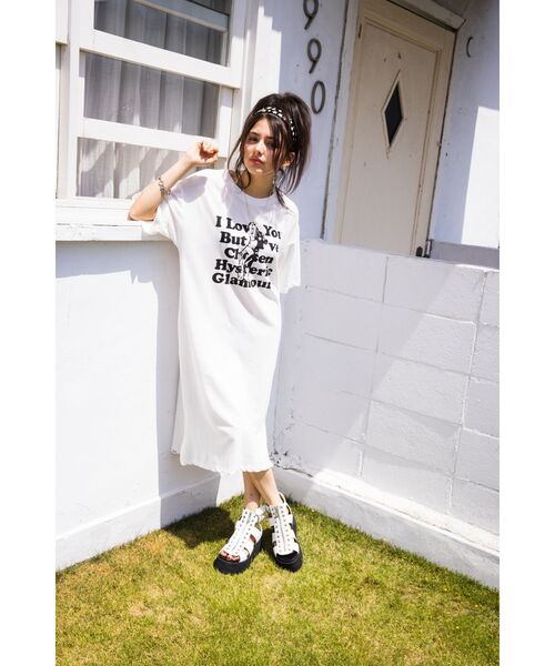 「HYSTERIC GLAMOUR」 半袖ワンピース FREE ホワイト レディースの画像