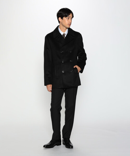 「COMME CA ISM」 ピーコート M カーキ メンズ_画像2