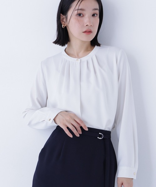 ナチュラルビューティー　白ブラウス ウエストタックブラウス | NATURAL BEAUTY BASIC（ナチュラル