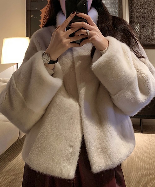 新品 maison de Dolce ホワイト カーディガン ファー コート PICK UP ITEMS | maison de Dolce.