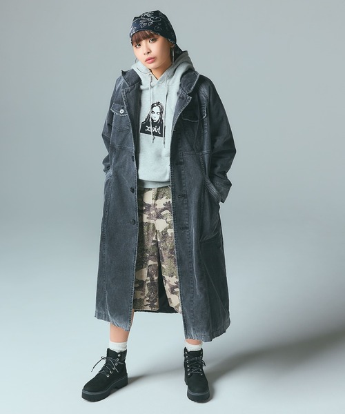 X-girl（エックスガール） パーカー FACE PATCH SWEAT HOODIE