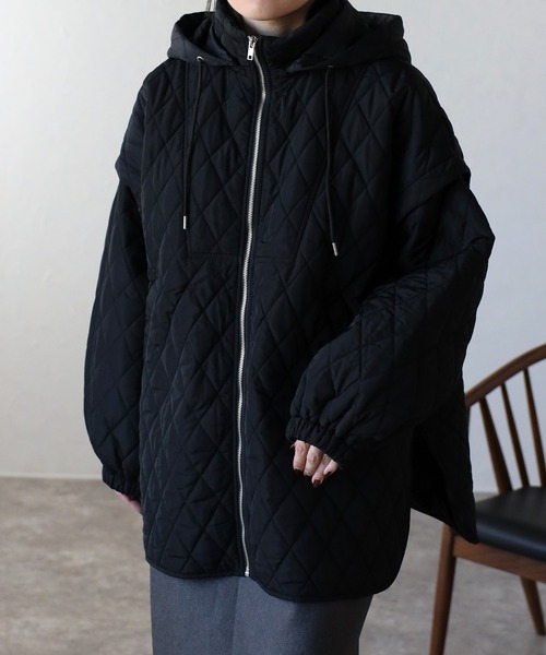 「ap retro」 キルティングブルゾン FREE カーキ レディース_画像2