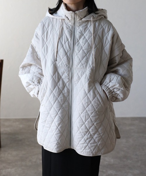 「ap retro」 キルティングブルゾン FREE カーキ レディース_画像3