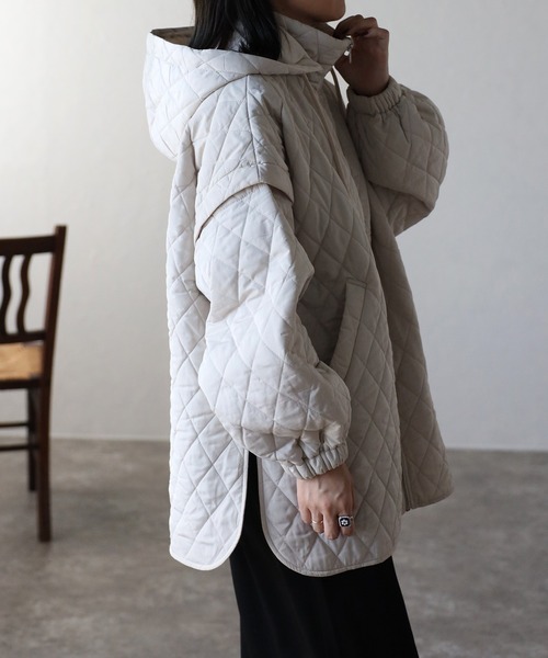 「ap retro」 キルティングブルゾン FREE カーキ レディース_画像5