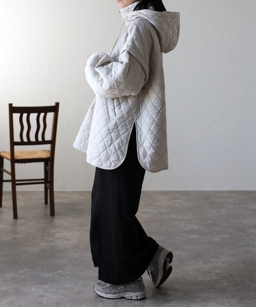 「ap retro」 キルティングブルゾン FREE カーキ レディース_画像7