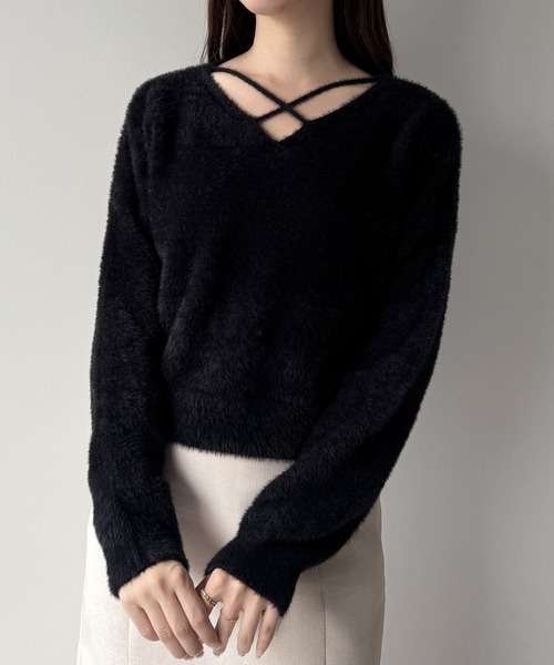 「mipiarl」 長袖ニット MEDIUM ブラック レディース_画像3