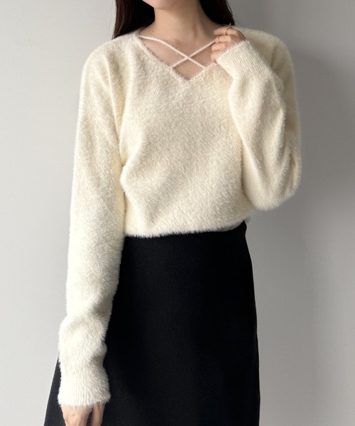 「mipiarl」 長袖ニット MEDIUM ブラック レディース_画像5
