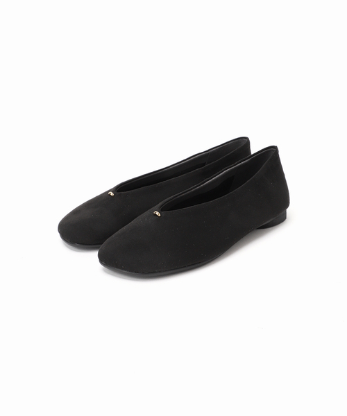 【R-R】【美品】LE TALON ブラック フラットシューズ 23.0 LE TALON（ル タロン） シューズ 「追加2」オブリークソフトフラット
