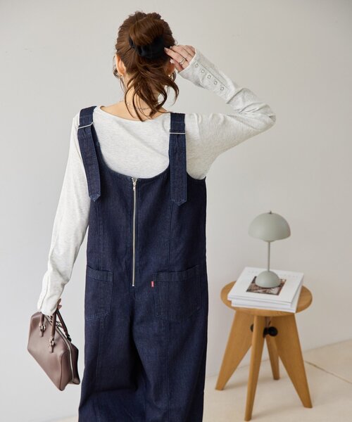 Discoat（ディスコート） サロペット オーバーオール デニムジップ使い