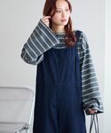 サロペット オーバーオール デニムジップ使いサ...の詳細画像3