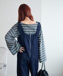 サロペット オーバーオール デニムジップ使いサ...の詳細画像2