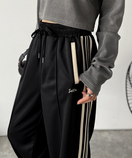 「Java」 ジャージパンツ LARGE アイボリー レディース_画像3