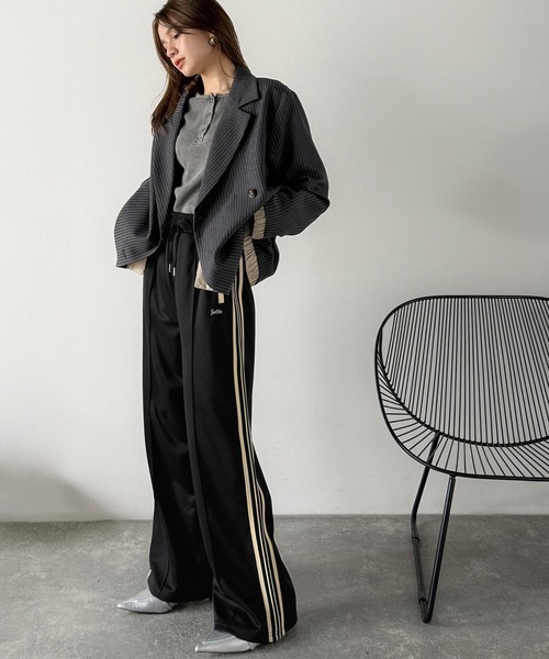 「Java」 ジャージパンツ LARGE アイボリー レディース_画像8