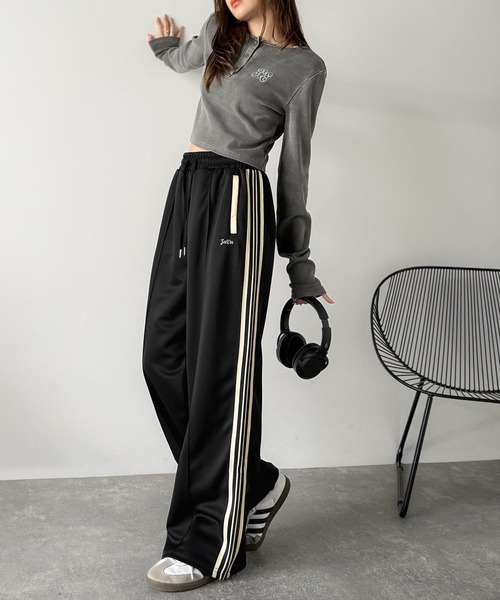 「Java」 ジャージパンツ LARGE アイボリー レディース_画像9