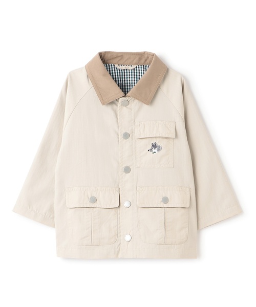 ブルゾン アウター オオカミ刺しゅうハンティングジャケット「撥水」 キッズ 子供服 男の子の画像