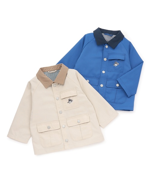 ブルゾン アウター オオカミ刺しゅうハンティングジャケット「撥水」 キッズ 子供服 男の子の画像