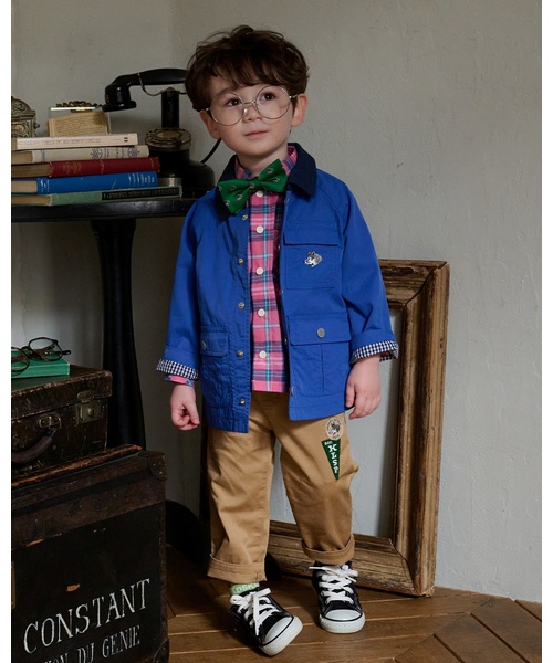 ブルゾン アウター オオカミ刺しゅうハンティングジャケット「撥水」 キッズ 子供服 男の子の画像