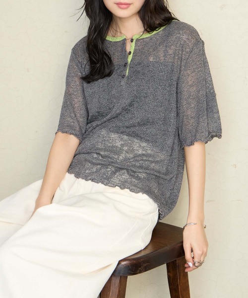 forksy.（フォルクシー） ヘンリーネック tシャツ 半袖 「forksy