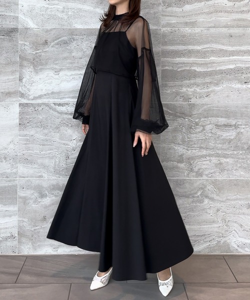 「JUNOAH」 コンビワンピース SMALL ライトベージュ レディース_画像3