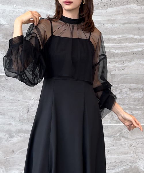 「JUNOAH」 コンビワンピース SMALL ライトベージュ レディース_画像4