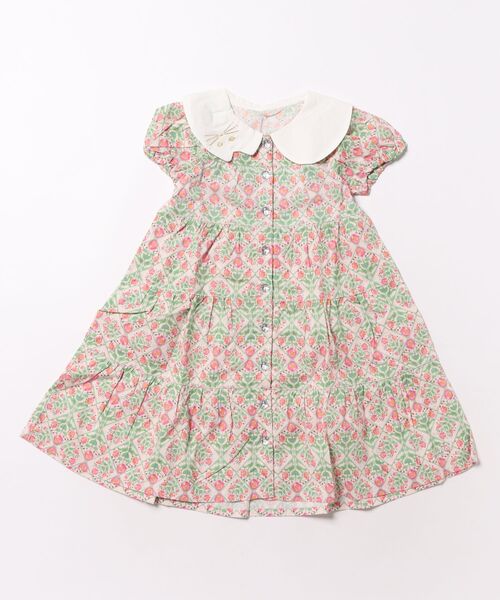 ワンピース フラワープリント　ティアードワンピース キッズ 子供服 女の子の画像
