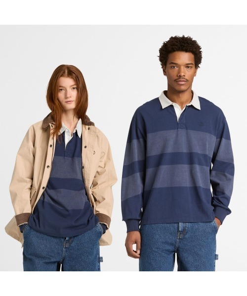 Timberland（ティンバーランド） ポロシャツ ストライプ ラグビー 長袖