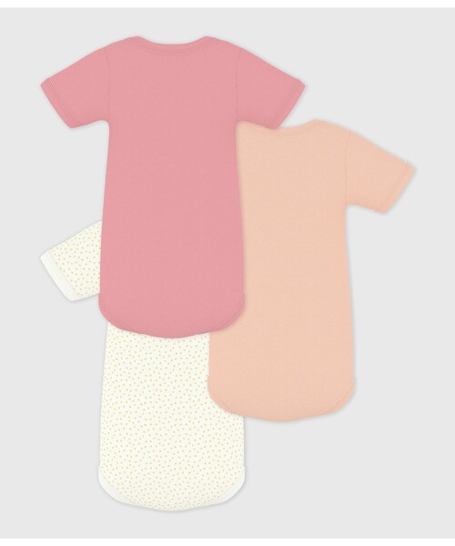 PETIT BATEAU（プチバトー） ベビー服 ロンパース 半袖ボディ3枚組