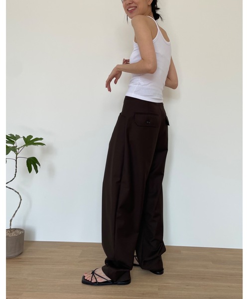 「Didot.showroom」 スラックス M グレイッシュベージュ レディース_画像9