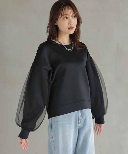 「GLOBAL WORK」 スウェットカットソー LARGE グレイッシュベージュ レディース_画像7