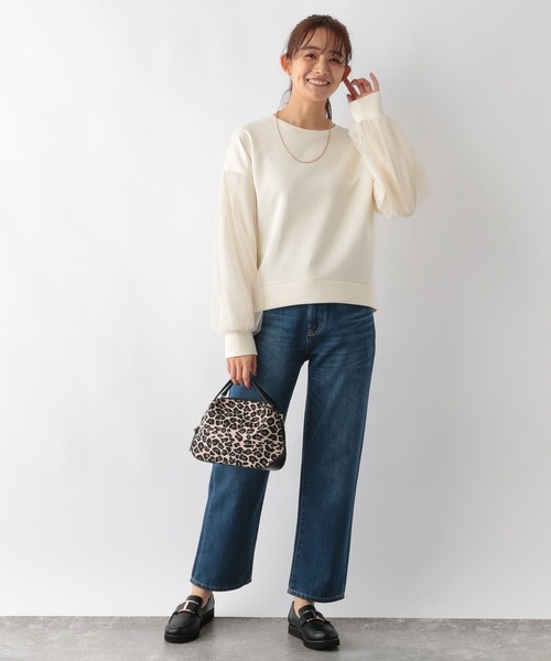 「GLOBAL WORK」 スウェットカットソー LARGE グレイッシュベージュ レディース_画像9