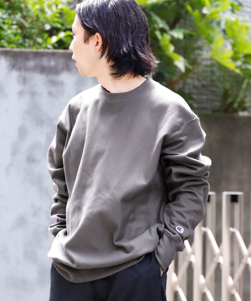 「Champion」 スウェットカットソー M ヘザーチャコール メンズ