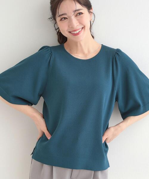 ショートスリーブ半袖ニットセーター　新品未使用ブラックサイズL SHOO・LA・RUE（シューラルー） ニット セーター 「毎日洗える/UV/S-LL