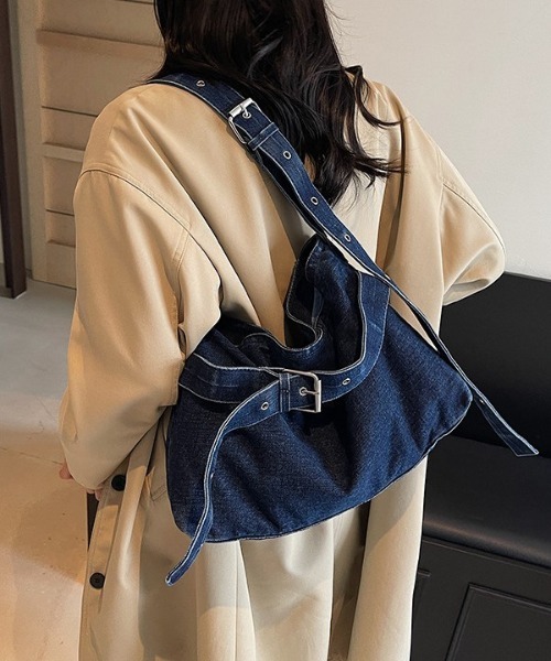 center i ショルダーバッグ バッグ ベルトデザインデニムショルダー 