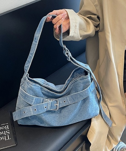 center i ショルダーバッグ バッグ ベルトデザインデニムショルダー 