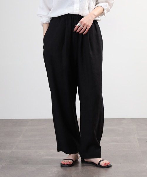 新品未使用 muku リネン100% ワイドテーパードパンツ YARRA（ヤラ） ワイドパンツ パンツ 麻100% テーパードパンツ