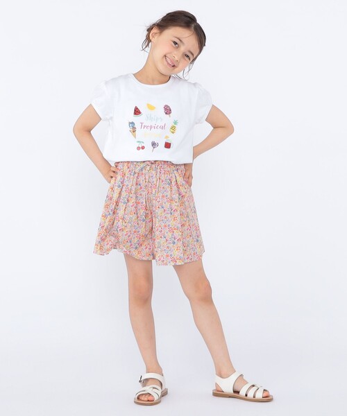 パンツ SHIPS KIDS:100〜130cm / リバティ キュロット キッズ 子供服 女の子の画像
