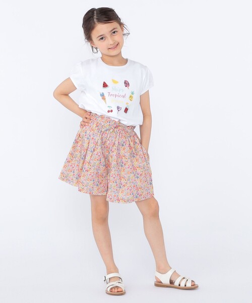 パンツ SHIPS KIDS:100〜130cm / リバティ キュロット キッズ 子供服 女の子の画像