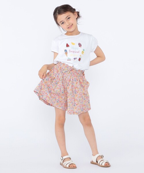 パンツ SHIPS KIDS:100〜130cm / リバティ キュロット キッズ 子供服 女の子の画像