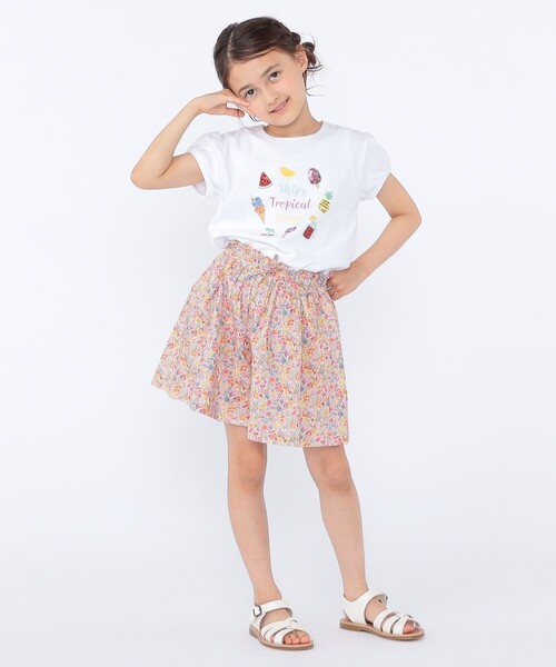 パンツ SHIPS KIDS:100〜130cm / リバティ キュロット キッズ 子供服 女の子の画像