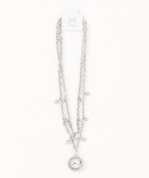ネックレス an meets zakka フラワージルコニアチェーンペンダントウォッチ レディース メンズ