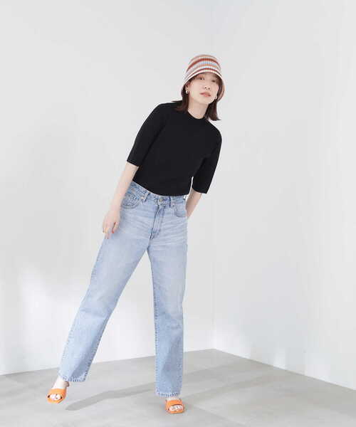 「N.(N. Natural Beauty Basic)」 半袖ニット MEDIUM ブルー レディース_画像6