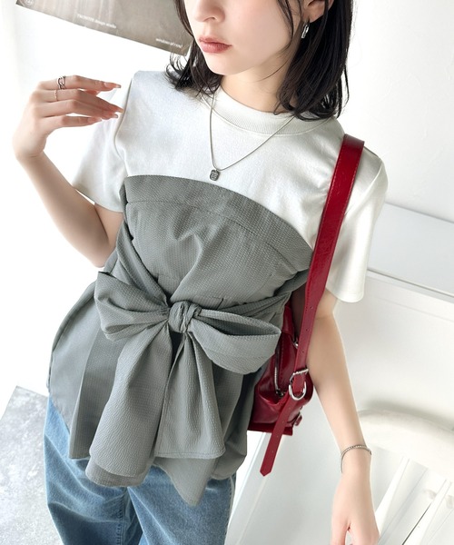 「classicalelf」 半袖ブラウス SMALL グレー レディース_画像6