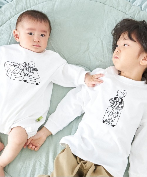 「MAKE YOUR DAY」 「KIDS」長袖カットソー 100 オフホワイト キッズ_画像2